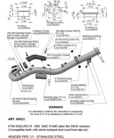 Leo Vince 80023 HEADER PIPE for KTM 690 Enduro R / SMCR 2019 - 2024