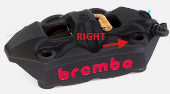 Brembo M4 BLACK CAST ALUM. FRONT Monobloc Brake Caliper 108mm  (RIGHT SIDE CALIPER ONLY)  (FREE SHIPPING)
