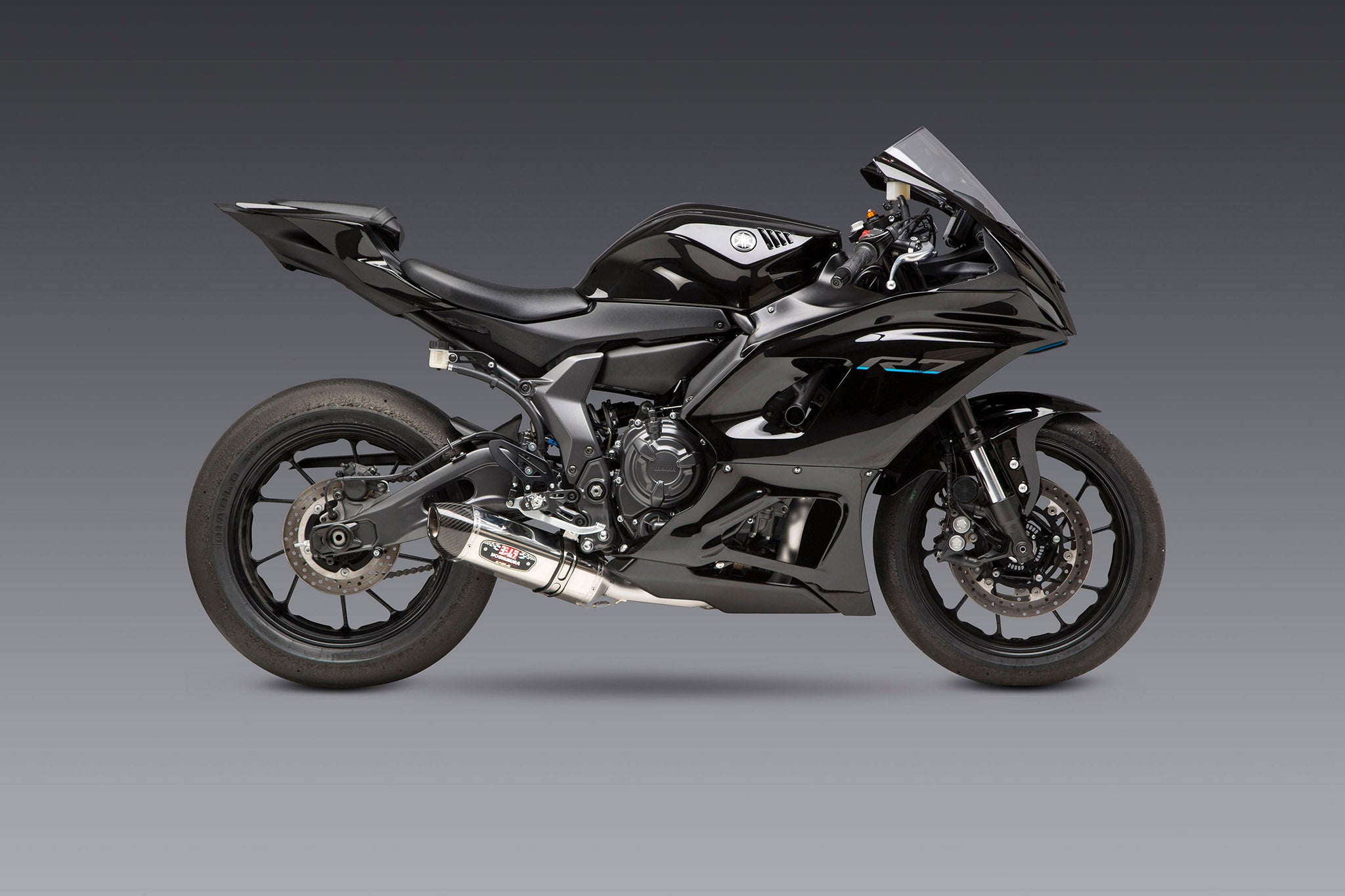 Yoshimura FZ/MT-07 15-26 / XSR700 18-24 / R7 22-26 Race R-77 Stainless Full Exhaust, w/ Stainless Muffler - 13700AJ520