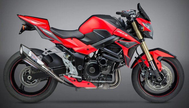 1U0-158-5E50B  Yoshimura R-11 Stainless Slip-on Exhaust w/ Titanium Muffler (Carbon Endcap) - Suzuki GSR750 11-16, GSX-S750 17-23