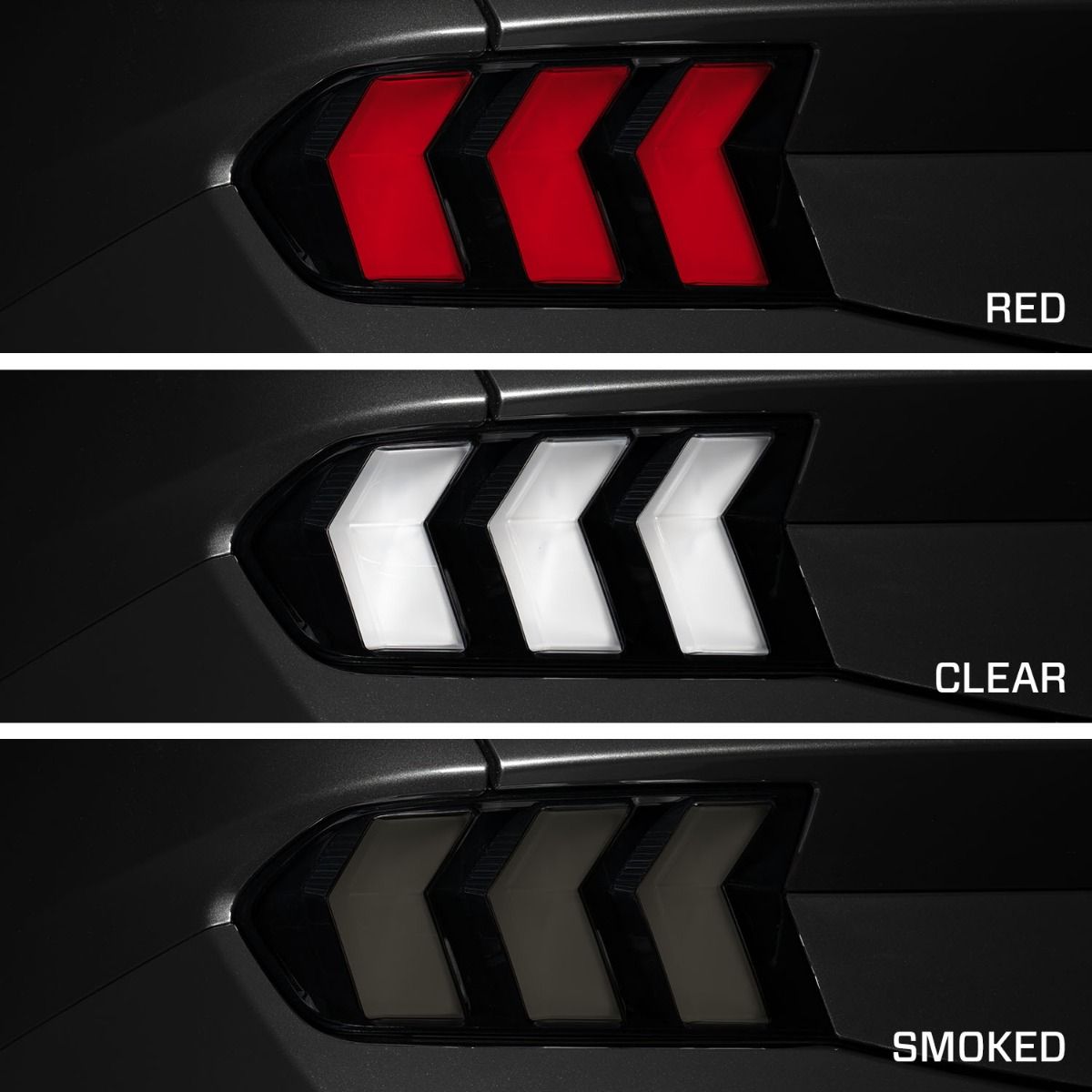 FORM Mustang S650 tail lights - ford mustang gt tail light lens color collage - FL0088