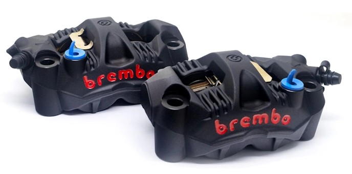 Brembo GP4-RS 108mm BLACK Monobloc Cast Brake Calipers (set of 2), 220.C783.30 (FREE EXPRESS SHIPPING)