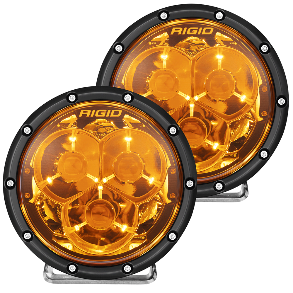 Rigid Industries 360-Series 6" Laser Amber PRO LED Lights - Precision Spot, Amber Backlight, Pair 36212