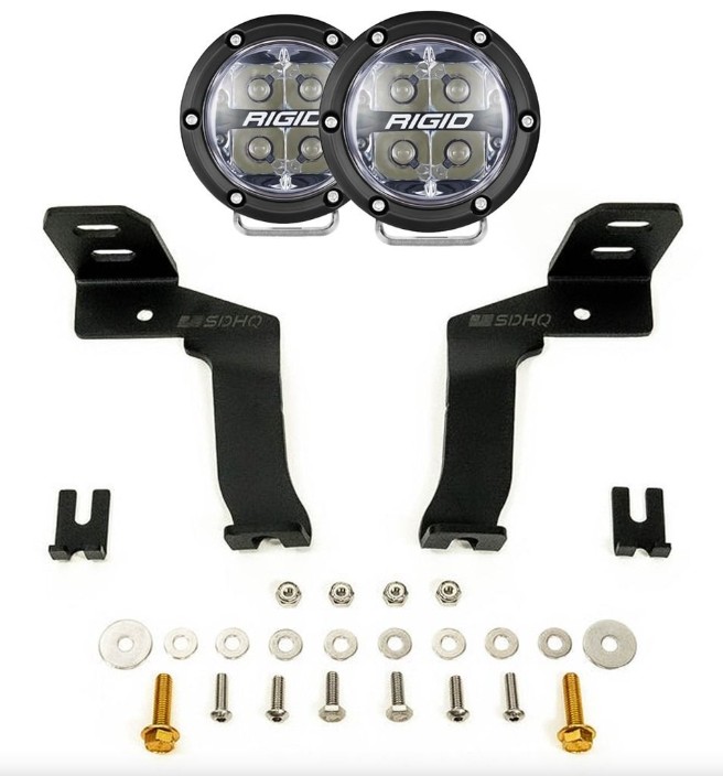 Rigid Industries A-Pillar Light Kit with 360-Series Spot Lights - 2021-27 Ford F-150, 46799
