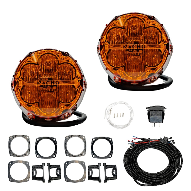 NACHO Universal Vehicle Reverse Light Kit, Quatro Flood, Amber, Pair - V3FM2