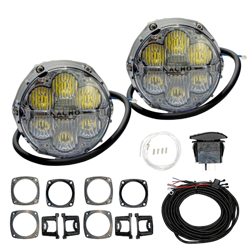 NACHO Universal Vehicle Reverse Light Kit, Quatro Flood, White, Pair - V3FM1