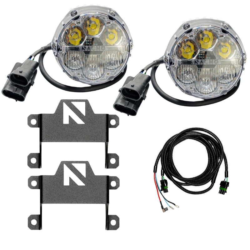 NACHO Quatro SAE/Spot Combo Plug-N-Play Fog Light Kit, Ford Bronco Gen 6, Plastic Bumper, White, Pair - V3BC1KWSM