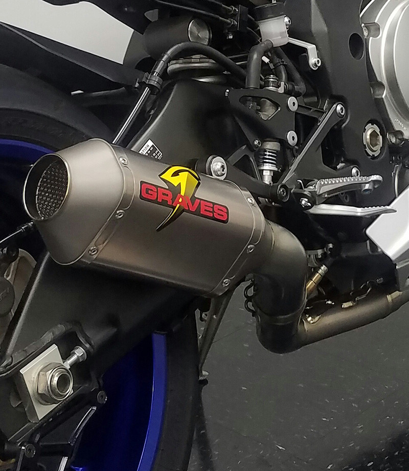 Graves Motorsports Yamaha R1 Full Titanium Exhaust System - Titanium 200mm Silencer EXY-17R1-FTT20