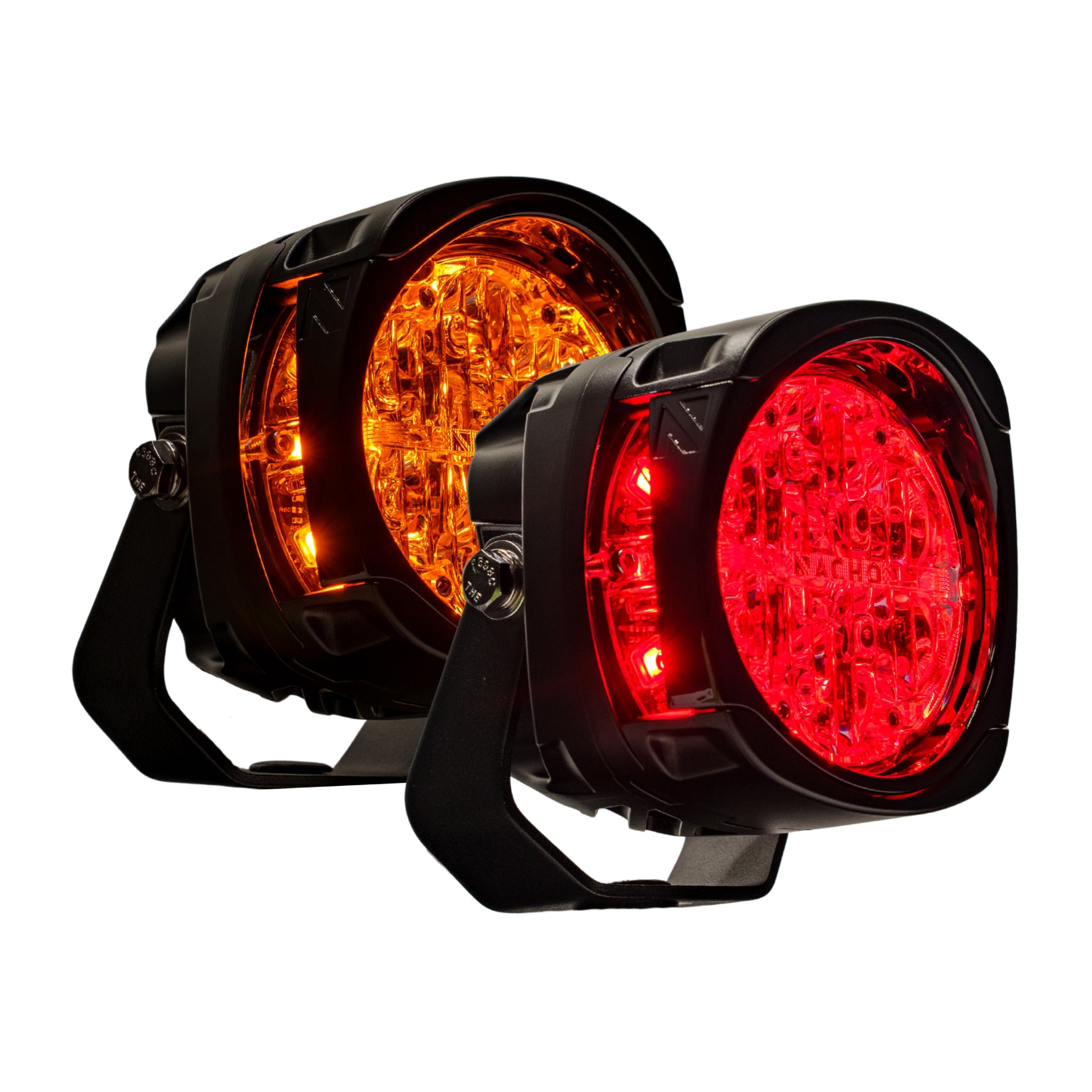 NACHO Quatro Chase 4" LED Chase/Strobe Lights, Amber-Red, Pair - PM455RA
