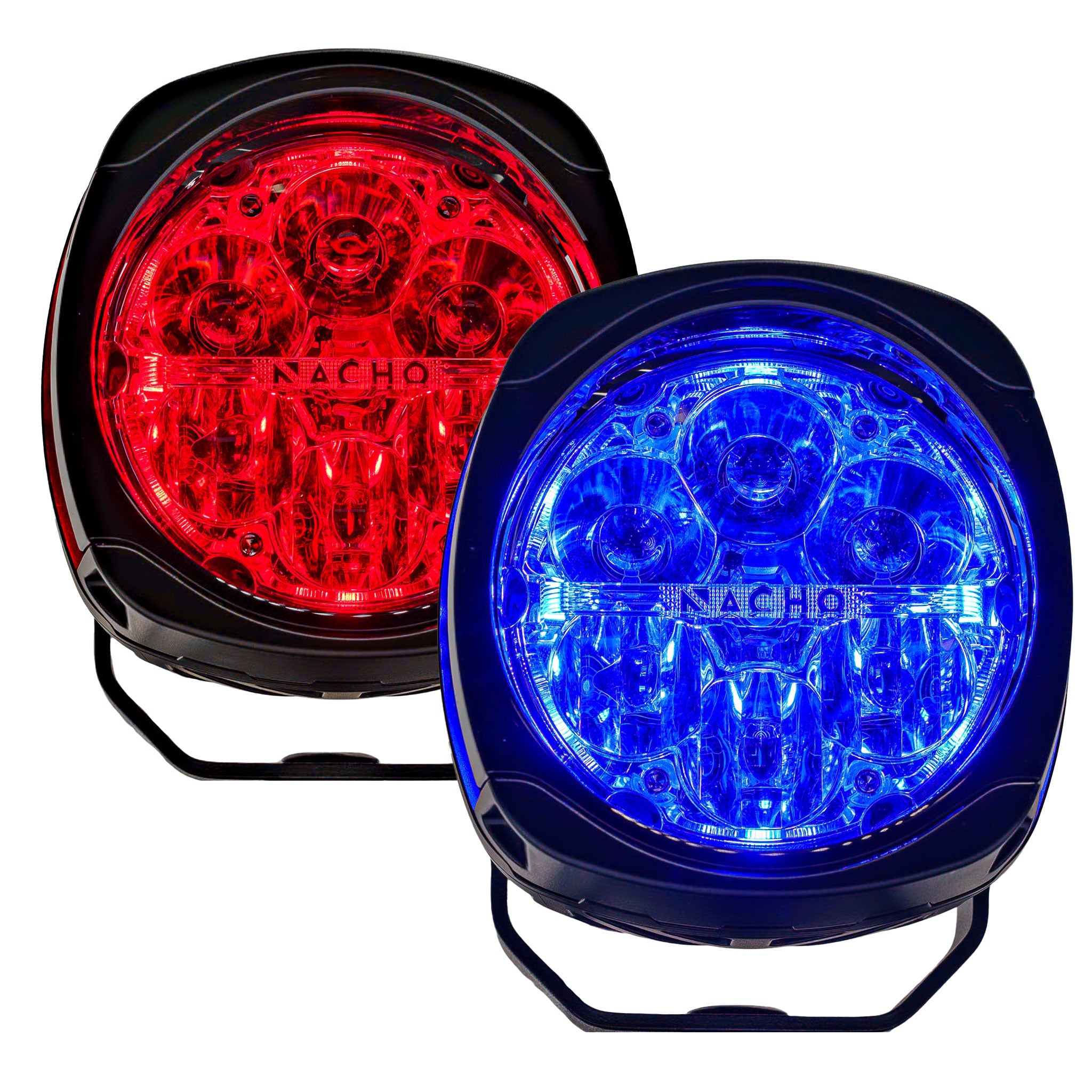 NACHO Quatro Red/Blue Emergency 4" LED Lights, Pair - PM435RB