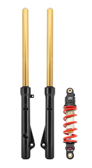 TB Parts  TB Forks, HD springs w/Gold TiN Coated uppers, & 315# DNM Shock kit – CRF110   TBW9644
