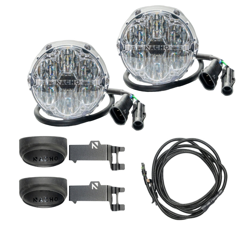 NACHO Quatro SAE Plug-N-Play Fog Light Kit, Toyota Tundra/Tacoma/4Runner, White, Pair - V3TO1KWSO