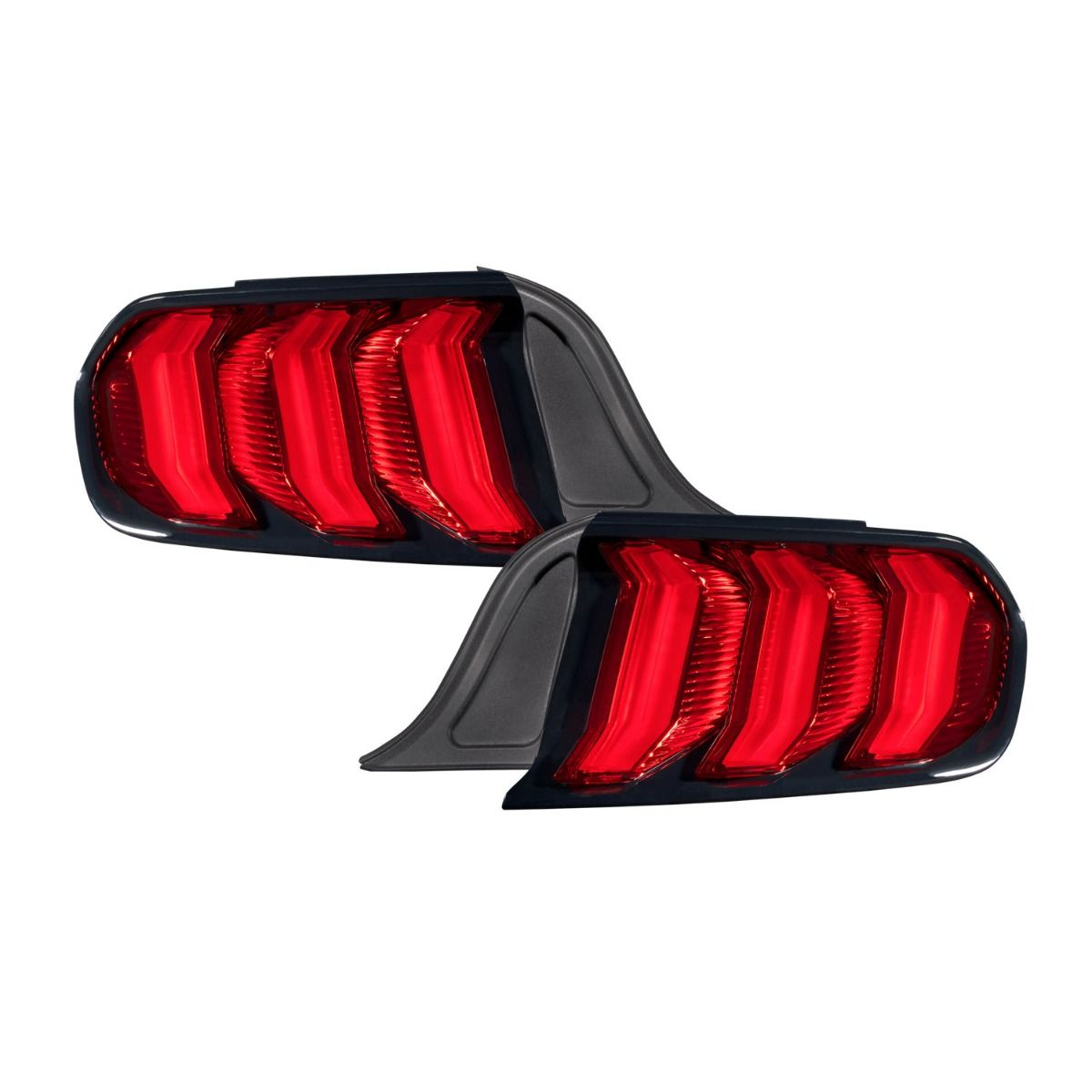 FORM Lighting LED Tail Lights, 2015-2023 Ford Mustang (Red Lens), Pair - FL0008