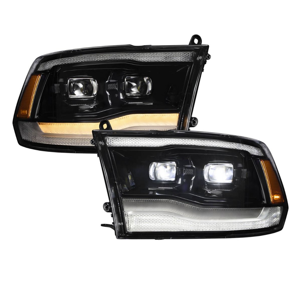 FORM Lighting LED Projector Headlights, 2009-2018 Ram 1500/2500/3500 / 2019-2024 Ram 1500 Classic, Pair - FL0016