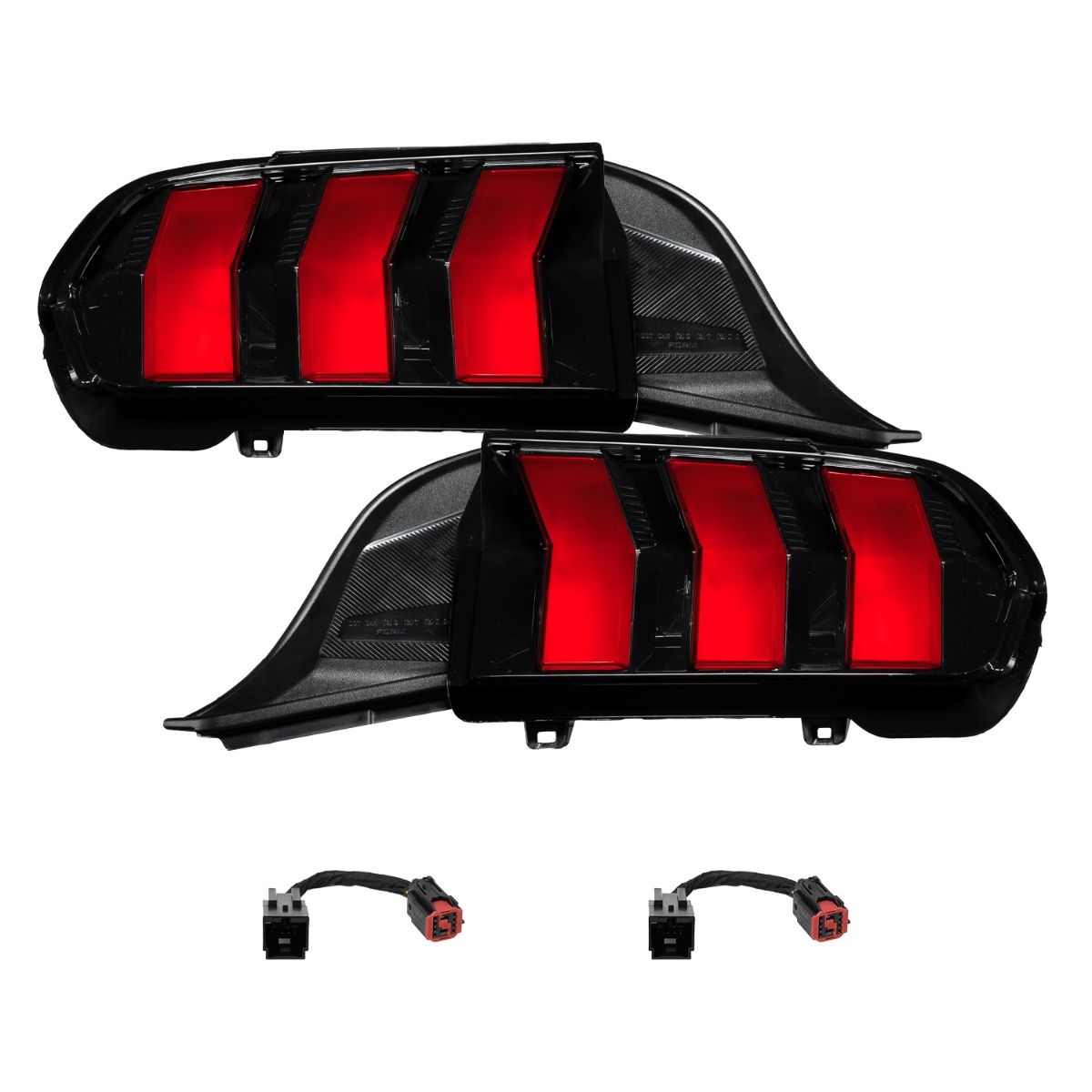 FORM Lighting Sequential LED Tail Lights, 2024-2027 Ford Mustang (Red Lens), Pair - FL0089