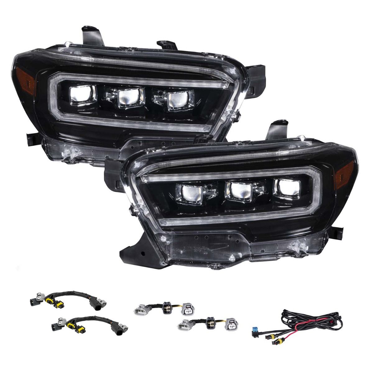 FORM Lighting LED Projector Headlights with Selectable DRL, 2016-2023 Toyota Tacoma (Chrome Bezel), Pair - FL0112