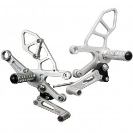 05-0744B   Woodcraft Rear Sets - Aprilia  RSV4/TUONO '17-18    (STD Shift - Silver)