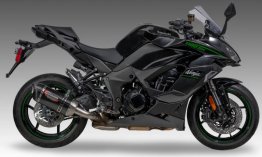 14161BP220  Yoshimura Alpha Stainless Slip-on w/ Carbon Muffler - '20-'25 Kawasaki Ninja 1000SX / 1100SX