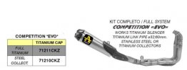 71211CKZ, 71210CKZ  Arrow Competition "EVO" Full Exhaust w/ Works Titanium Silencer -  2017-22 Yamaha R1/M
