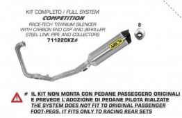 71122CKZ  Arrow Exhaust - Kawasaki Ninja 300R '13-16 - Arrow Full Racing Competition Exhaust