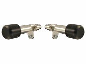 50-0720  Woodcraft Frame Sliders -  Aprilia RSV/R '04-09, Tuono '06-09 Frame Slider Base Kit  (Black Plastic Pucks Included)