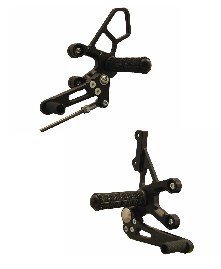 05-4225b  Woodcraft Rear Sets - Suzuki  SV650/S  '03-'11 Black Complete Rearset, Standard Shift, W/Pedals