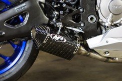 YA9944   M4 Exhaust - Yamaha -'15-'24   R1  Standard   Carbon  S/on  Eliminates Cat Conv