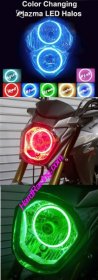 Color-Changing LED Headlight Halo Kit - '17-'22 Kawasaki Z125 PRO  COLOR-CHANGING-LED-HALOS-125