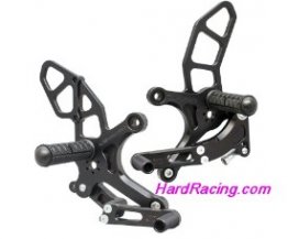 05-4229B   Woodcraft Rear Sets - Suzuki  SV650 '17-'23  Black Complete Rearset, Std/GP Shift,