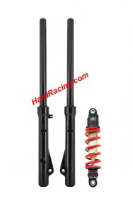 TB Parts TB Forks, HD springs w/Black TiN Coated uppers, & DNM Shock, 290mm, 250# kit – 2010+ Kawasaki KLX110 & KLX110L, TBW9538