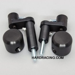50-0144S  Woodcraft Frame Sliders -  Kawasaki EX400 NINJA '18-19 Frame Slider Base Kit (Black Plastic Pucks Included) STREET KIT