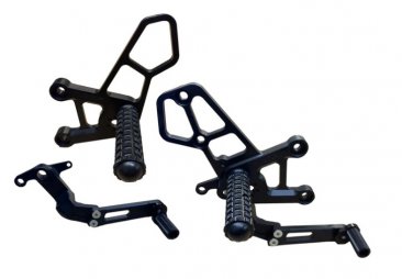 05-0459B  Woodcraft  Rear Sets (No Folding Toe Pieces) -  Yamaha R9  '24 - 25   Black (Std or GP Shift)