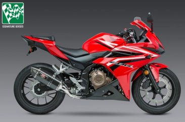 Yoshimura R-77 Stainless Slip-on Exhaust w/ Carbon Muffler - Honda  CBR500R / CB500F  '16-18  (12551E0220)