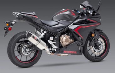 Yoshimura R-77 Stainless Slip-on Exhaust  - Honda '16-'25 CBR500R (12553B0520, 12553B0220)