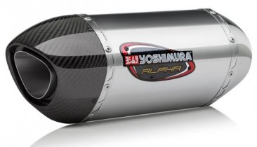 13141EM520 Yoshimura Alpha Stainless Slip-On Exhaust w/ Stainless Muffler - Yamaha '15-'19 R1/M/S