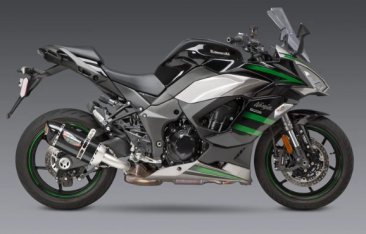 14161BP220  Yoshimura Alpha Stainless Slip-on w/ Carbon Muffler - '20-'25 Kawasaki Ninja 1000SX / 1100SX