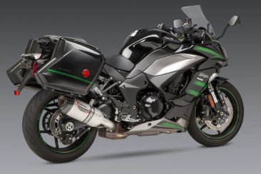 14161BP520  Yoshimura Alpha Stainless Slip-on w/ Carbon Muffler - '20-'25 Kawasaki Ninja 1000SX / 1100SX