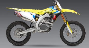 219220S320  Yoshimura  RS-12 STAINLESS FULL EXHAUST W/ ALUMINUM & CARBON FIBER END CAP & STAINLESS HEADER -  SUZUKI RM-Z450 '18-24