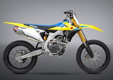 219221D720  Yoshimura  SIGNATURE RS-4   FULL SYSTEM -  TITANIUM  CAN W/CARBON FIBER END CAP & TI HEADER -  SUZUKI RM-Z450  '18-19