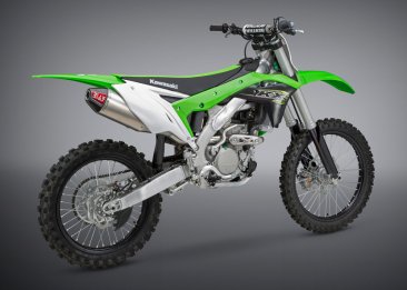 242932D320   Yoshimura   SIGNATURE  RS- 4  SLIP ON  -  ALUMINUM CAN W/CARBON FIBER END CAP & STAINLESS HEADER - KAWASAKI  KX250F 2017 -20