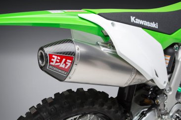 244720D320   Yoshimura   SIGNATURE  RS- 4  FULL SYSTEM -  ALUMINUM CAN W/CARBON FIBER END CAP & STAINLESS  HEADER - KAWASAKI  KX450F   2019-20