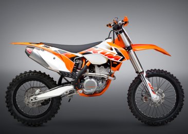 263510D320   Yoshimura   SIGNATURE  RS-4   FULL SYSTEM -  ALUMINUM CAN W/CARBON FIBER END CAP & STAINLESS HEADER - KTM 350 SX-F 2013-15 / XC-F  2014-15