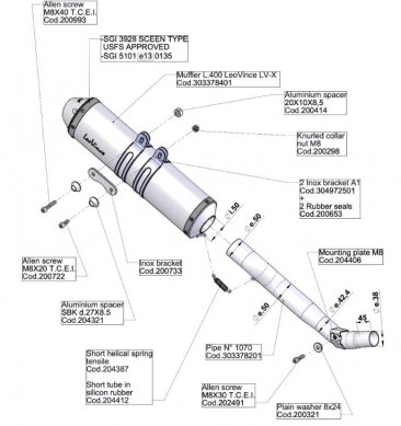 Leo Vince 3378 LV-X Slip-On for Suzuki DR650 SE  1996 - 2025