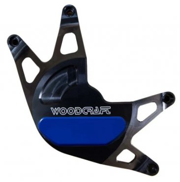 60-0419RC  Woodcraft Billet Alum.  RIGHT SIDE  Clutch Cover Protector Assembly - BLACK - '24-25 Yamaha R9