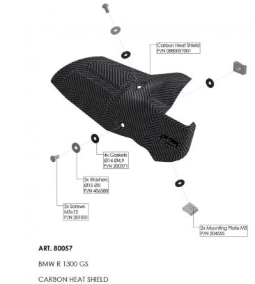 Leo Vince 80057 HEAT SHIELD for BMW R 1300 GS / ADVENTURE 2024 - 2025