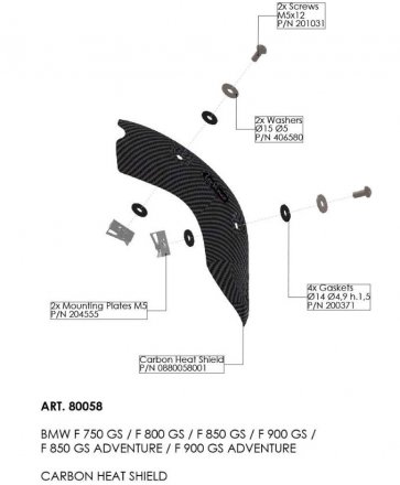 Leo Vince 80058 HEAT SHIELD for BMW F 750 / 800 / 850 / 900 2018 - 2025