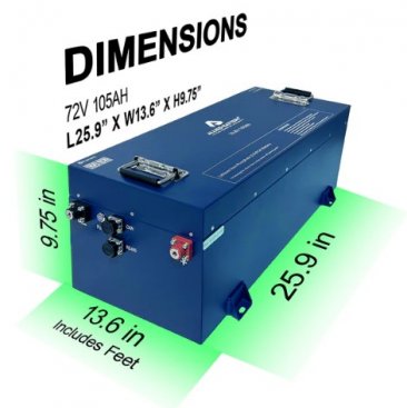 Allied Commercial 72V 105Ah Lithium LiFePO4 Battery Conversion Kit for Golf Cart, AB-72V-105AH