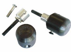 50-0511  Woodcraft Frame Sliders -Triumph 2011+ Speed Triple Frame Slider Base Kit (Black Plastic Pucks Included)