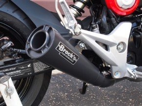 398165  Brocks Performance ShortMeg 2 Full System w/ Black Armor Coat Muffler - '13-'20  Honda GROM / GROM SF