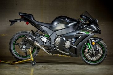 KA9934-CE    M4 Exhaust - Kawasaki -'16-18  ZX10R  Tech 1 Carbon Slip On w/Ti Cat Eliminator
